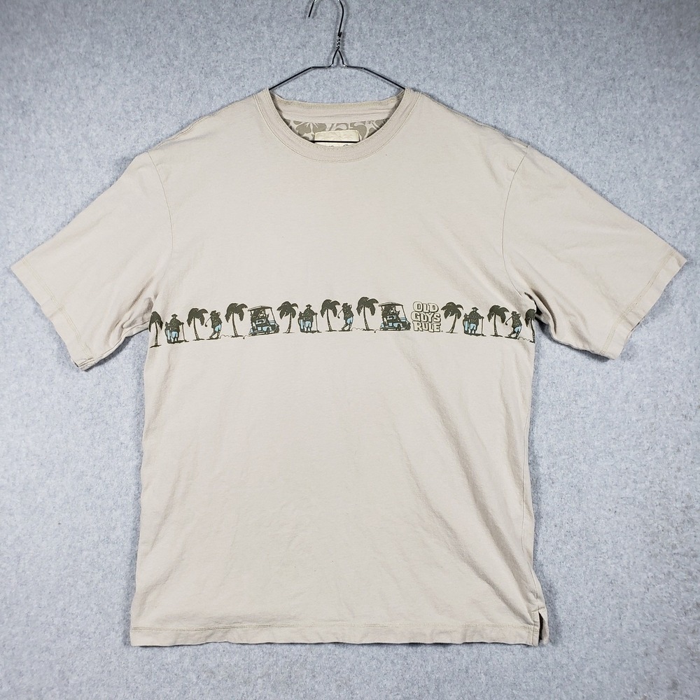Old‎ Guys Rule 2XL Shirt Kahuna Collection Tan Beach Surfing Palm Tree Coastal T